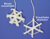 make a snowflake skeleton with pipe cleaners and string