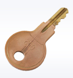 a copper-plated brass key