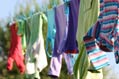 Laundry drying in the sun