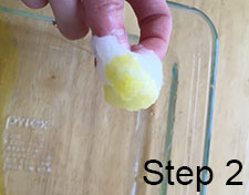 cotton ball soaking up oil