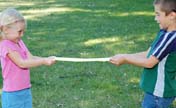 Kids having fun with slime