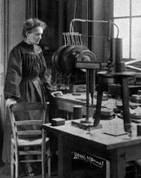 Marie Curie in her lab